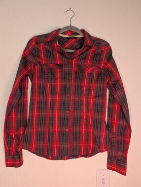 Arc’teryx Women Fernie Red Plaid Button Down Shirt S Gorpcore Activewear Travel